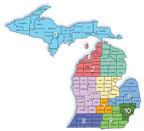 Region Map of Michigan