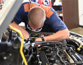 Man working on car